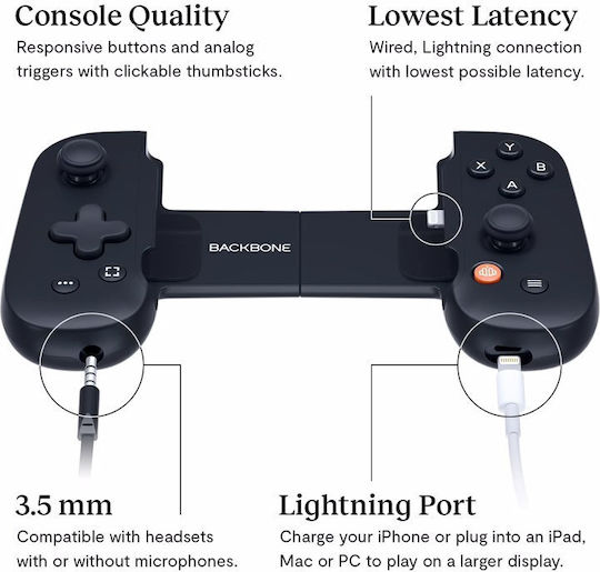 Backbone One Xbox Ενσύρματο Gamepad Μαύρο
