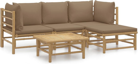 Garten- und Outdoor-Möbelsets Typsatz Wohnzimmer 5 Stück mit Kissen