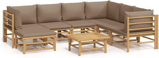 Garten- und Outdoor-Möbelset 8 Stück mit Kissen