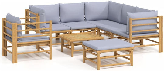 Garten- und Outdoor-Möbelset 8 Stück mit Kissen