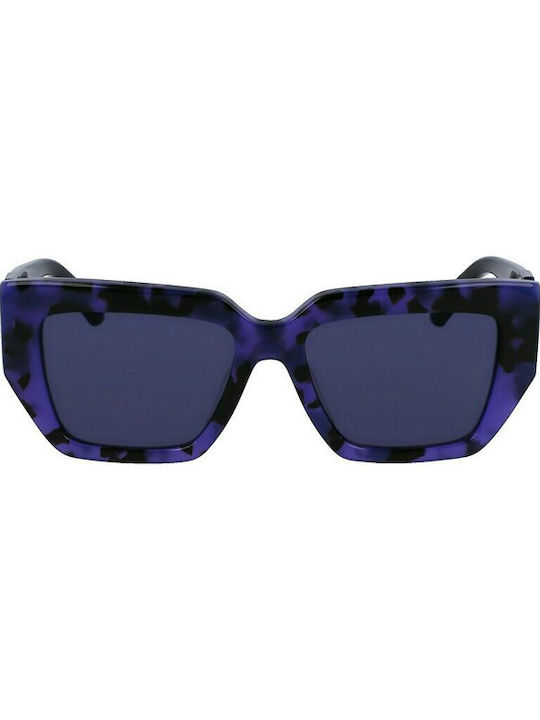 Calvin Klein Women's Sunglasses with Blue Tartaruga Plastic Frame and Blue Lens CKJ23608S 238