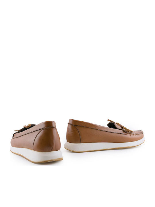 1139 Leather Women's Moccasins in Tabac Brown Color