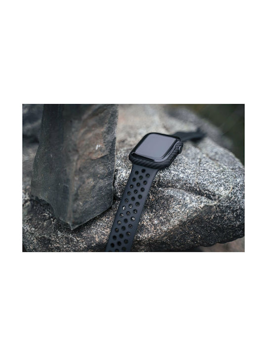 Tactical Zulu Aramid Kevlar Protection Case in Black color for Apple Watch 41mm