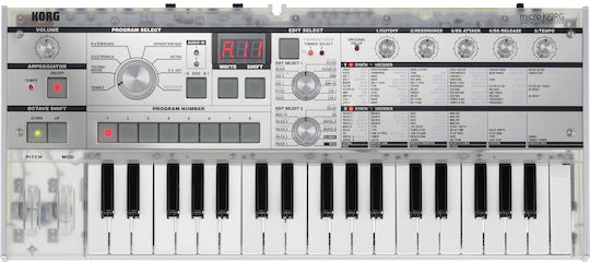 Korg Synthesizer MicroKORG Crystal με 37 Δυναμικά Πλήκτρα Διάφανο