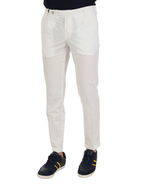 AT.P.CO CHINO-HOSE MIT BUNDFALTEN SASAP353 TC506/T WEISS