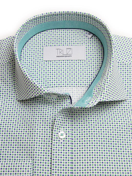 Truzzi Men's Cotton Long Sleeve Shirt Mint Regular Fit (122.9204) (80% Cotton, 20% Polyester)