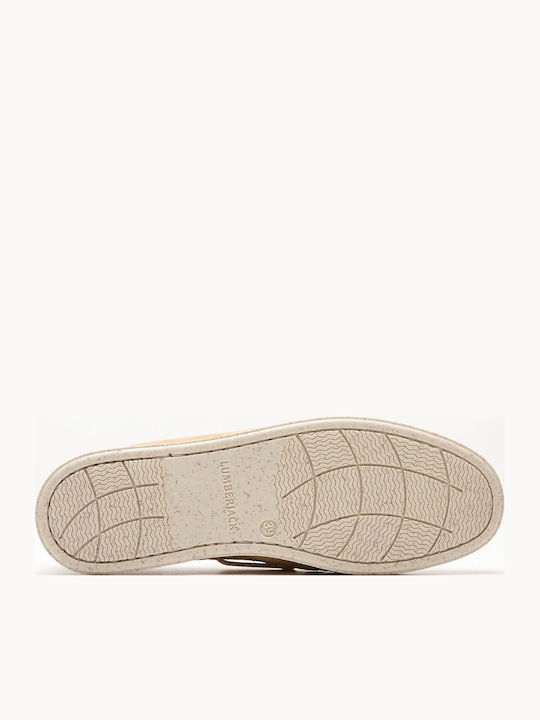 Navigator Leather Women's Moccasins in Beige Color