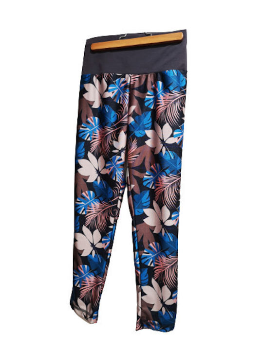 Leggings grau Blumen