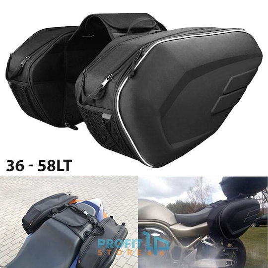 Motorcycle Saddle Side Bag Set 58lt in Black Colour