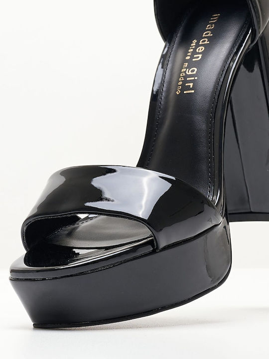 Omega Sandals from Patent Leather Black