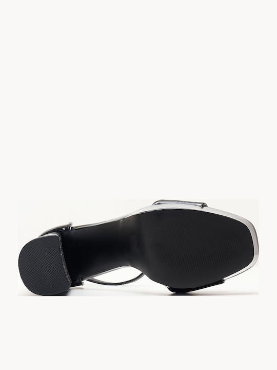 Omega Sandals from Patent Leather Black