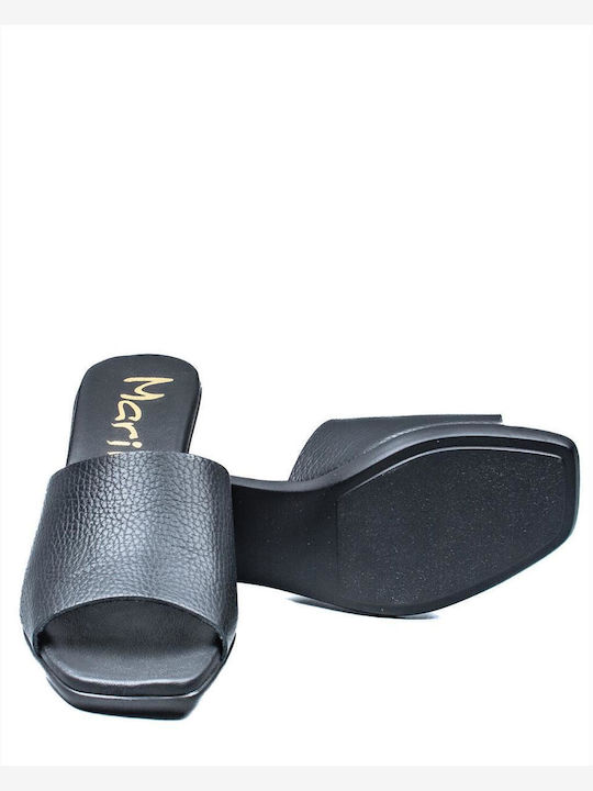 Γυναικεία Δερμάτινα Mules MARILA 1-748-23093-25 BLACK ΜΑΥΡΟ