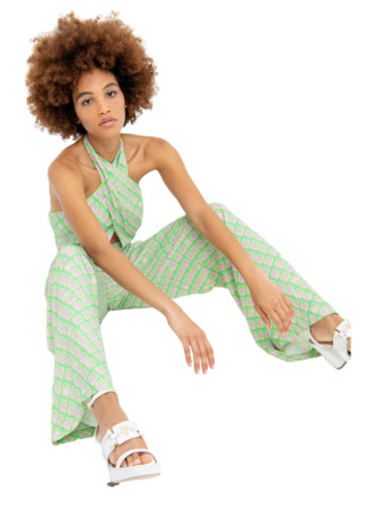 FRACOMINA FLARE OVERALL APPLEGREENLILAC JUMPSUIT Γυναικείο