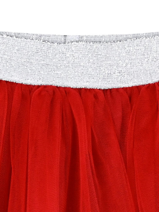 Kids' Tulle Tutu Skirt Monochrome Red