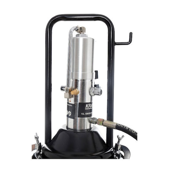 Kraft & Dele Pneumatic Trolley Greaser 15lt Pistol de ungere cu aer cald Rulabil 15kg Lungime 4m KD1444