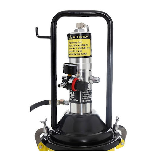Kraft & Dele Pneumatic Trolley Greaser 15lt Pistol de ungere cu aer cald Rulabil 15kg Lungime 4m KD1444