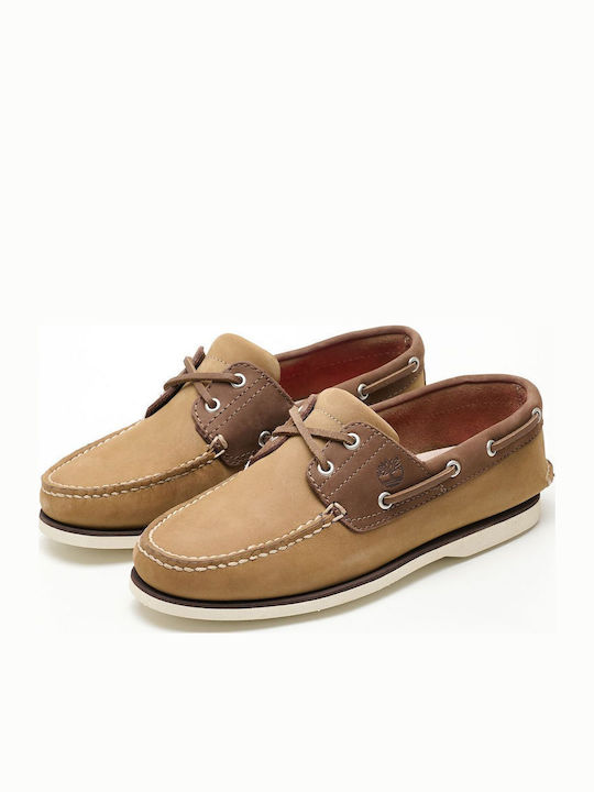 Δερμάτινα Ανδρικά Boat Shoes σε Μπεζ Χρώμα