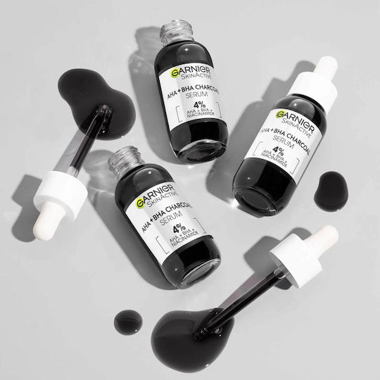 Garnier Pure Active Charcoal Serum Face with Niacinamide & Salicylic Acid for Radiance 30ml
