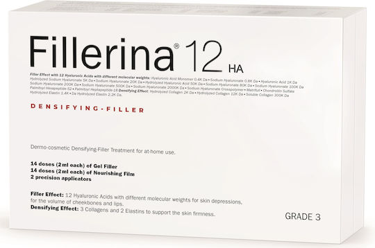 Labo Fillerina 12 Tratament Intensiv Filler Densifiant Filler Clasa 3 Clasa 3 Serum Hidratant & Anti-îmbătrânire pentru Față cu Acid Hialuronic & Colagen pentru Tonifiere & Revitalizare 2x30ml