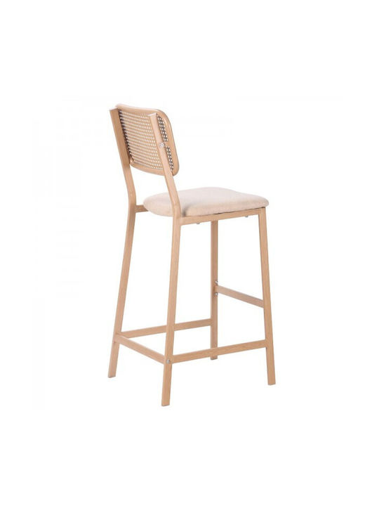 Stool Bar with Backrest Metallic Cecilia Beige 42.5x55x111cm