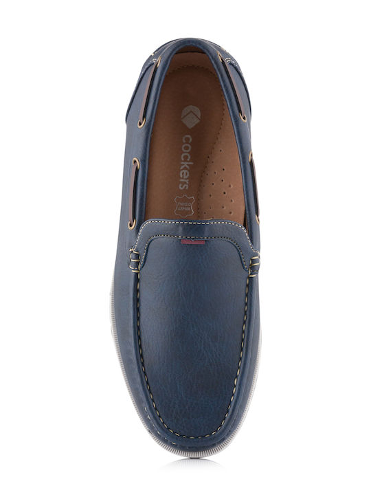 Men's Synthetic Leather Moccasins Blue