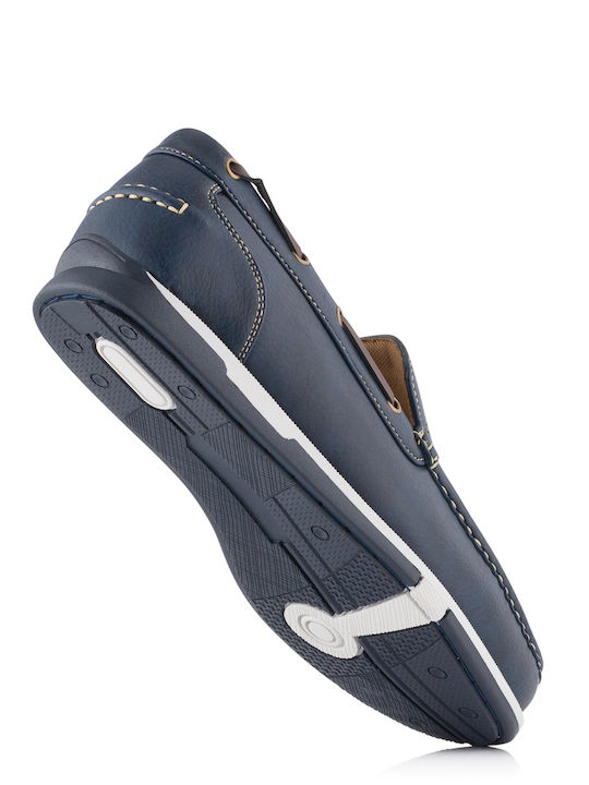 Men's Synthetic Leather Moccasins Blue