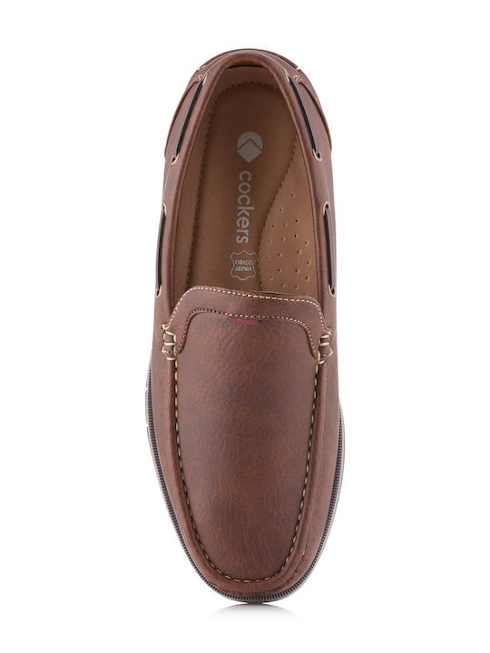 Men's Synthetic Leather Moccasins Brown