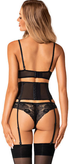 Obsessive Serena Love Strumpfbänder mit Spitze Garter Belt Schwarz