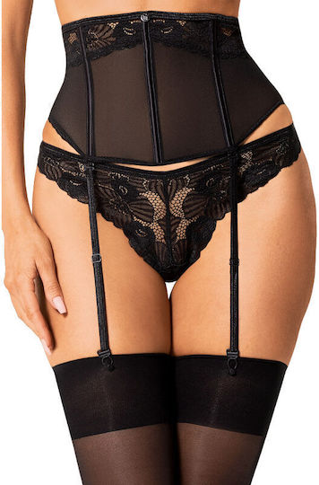Obsessive Serena Love Strumpfbänder mit Spitze Garter Belt Schwarz