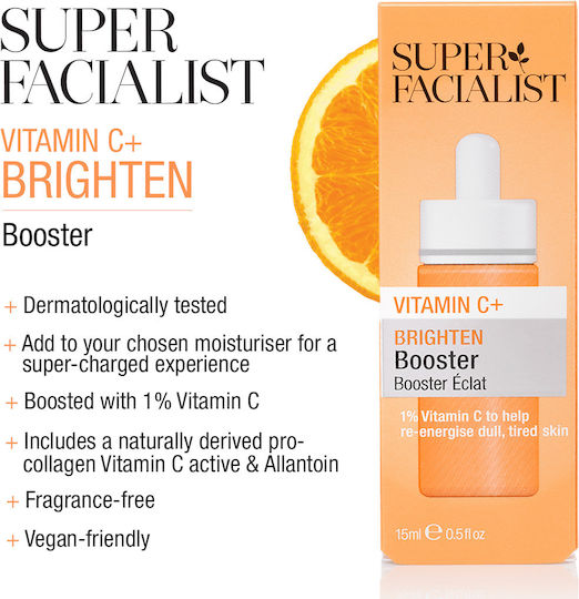 Super Facialist Vitamin C+ Moisturizing Serum Booster for Face with Vitamin C for Brightening 15ml