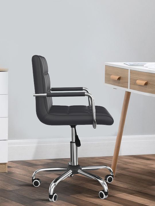 Office Chair with Adjustable Arms Black HomCom