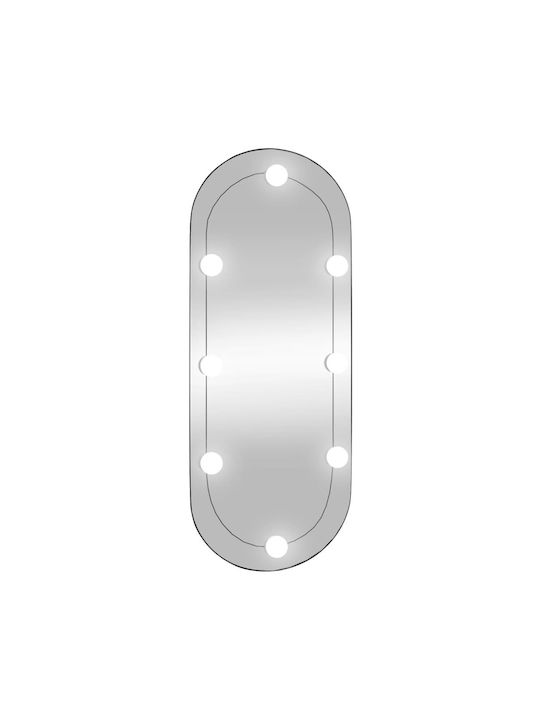 vidaXL Wall Mirror Oval with White Glass Frame 30x70cm 1pcs