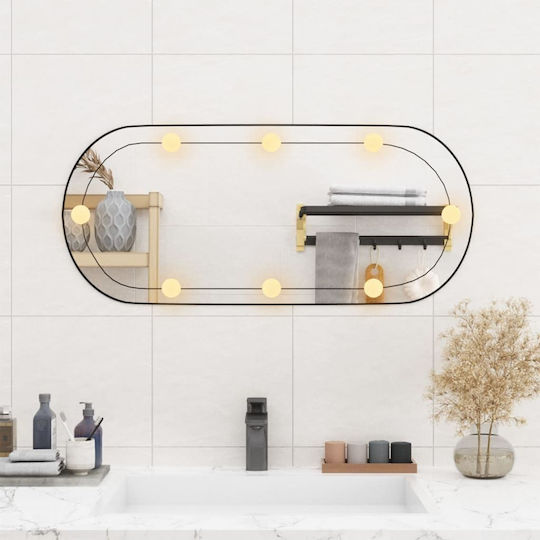 vidaXL Καθρέπτης Τοίχου Οβάλ με LED Φωτισμό 30x80cm