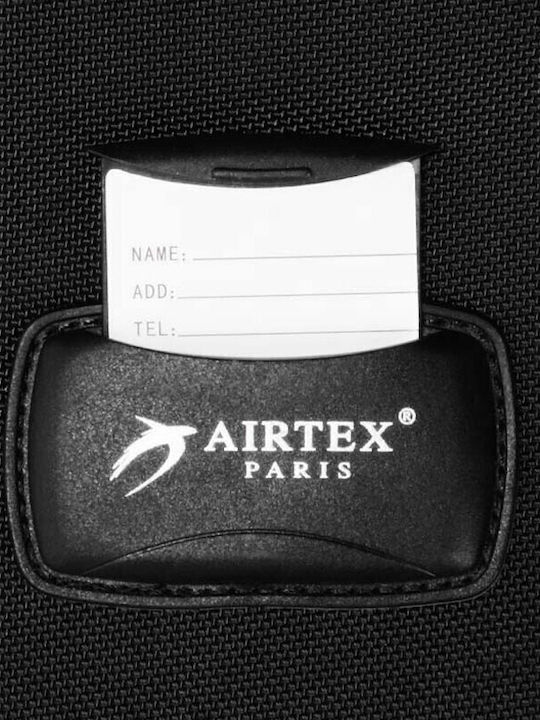 Airtex Paris 27930 Cabin Travel Suitcase Fabric Black with 4 Wheels Height 35cm