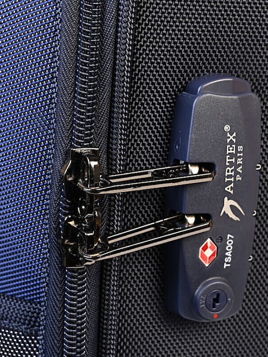 Airtex Paris 25456 Βαλίτσα Ταξιδίου Καμπίνας Υφασμάτινη Μπλε με 4 Ρόδες Ύψους 35εκ.