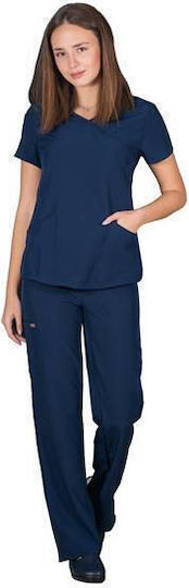 Alezi Stretch Women's Medical Pants and Blouse Set Navy Blue