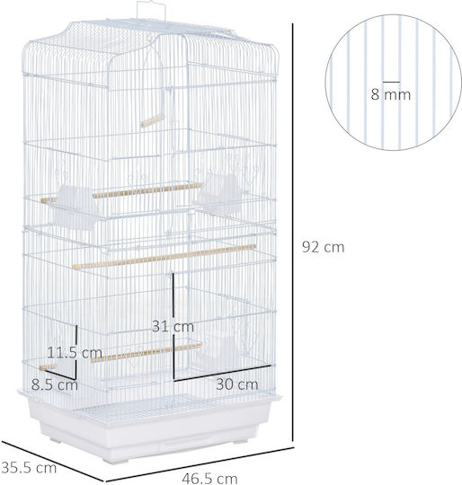 Pawhut Bird Cage 46.5x35.5x92cm.