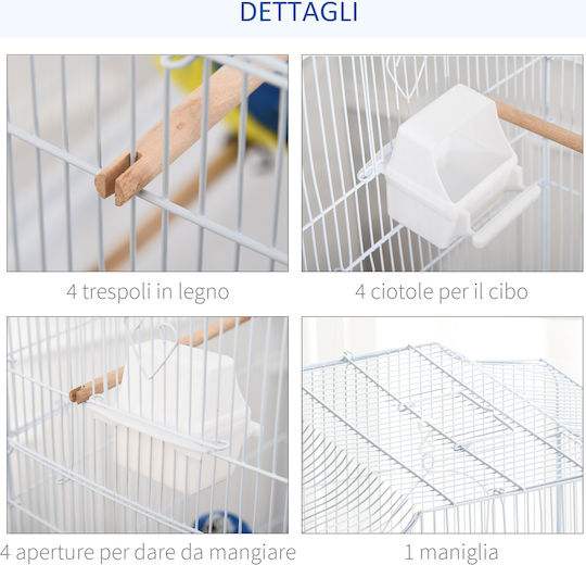 Pawhut Bird Cage 46.5x35.5x92cm.
