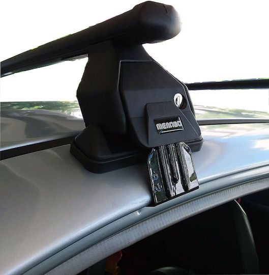 Menabo Metallic Car Roof Bars for Hyundai Atos 5D Set with Roof Rack Legs Silver