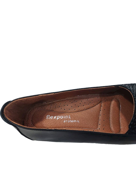 Κ- Leather Women's Moccasins in Black Color