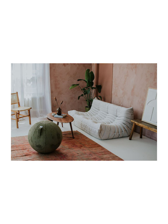 Multifunctional Bean Bag Chair Stool Inflatable Seating Ball Leiv Olive 65x65x65cm