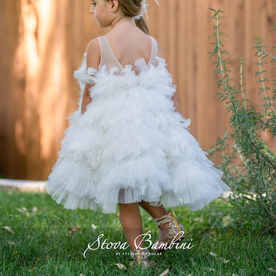 Stova Bambini White Tulle Baptism Dress