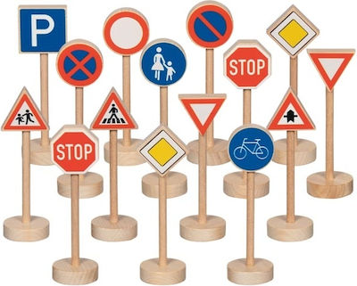 Goki Miniature Toy Traffic Signs Assortment I for 3+ Years 10cm.