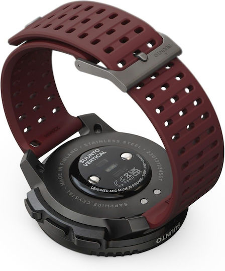 Suunto Vertical Stainless Steel 49mm Smartwatch with Heart Rate Monitor (Black Ruby)