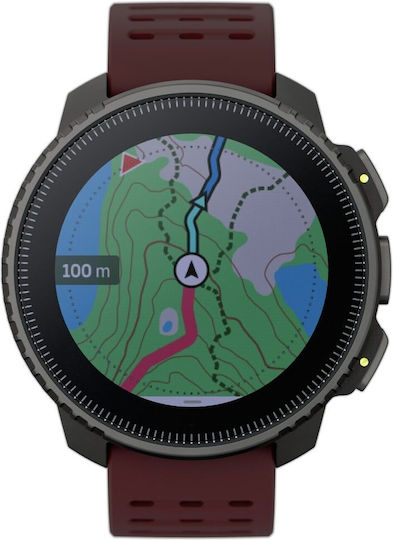 Suunto Vertical Stainless Steel 49mm Smartwatch with Heart Rate Monitor (Black Ruby)