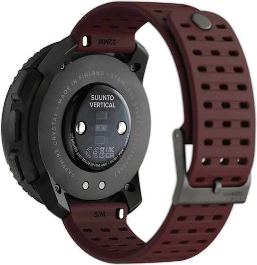 Suunto Vertical Stainless Steel 49mm Smartwatch with Heart Rate Monitor (Black Ruby)
