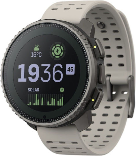 Suunto Vertical Titanium 49mm Αδιάβροχο Smartwatch με Παλμογράφο (Sand)