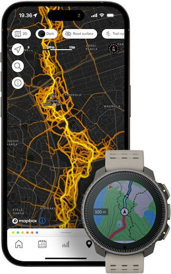 Suunto Vertical Titanium 49mm Αδιάβροχο Smartwatch με Παλμογράφο (Sand)