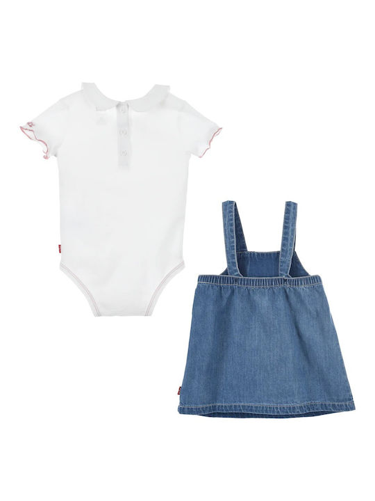 Levi's Baby Bodysuit Set Short-Sleeved with Skirt White