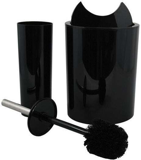 Dimitracas Sun & Moon 03201.002 Plastic Toilet Brush and Basket Set 5.5lt Black